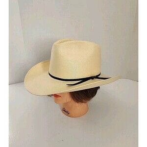 Vtg Resistol 7 1/4 Self-Conforming Western Cowboy Straw Hat Shantung Panama 4X